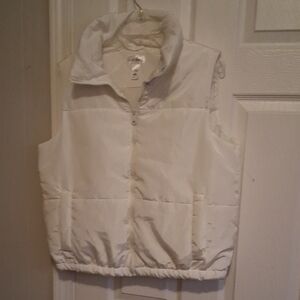 Kids White Puffer Vest